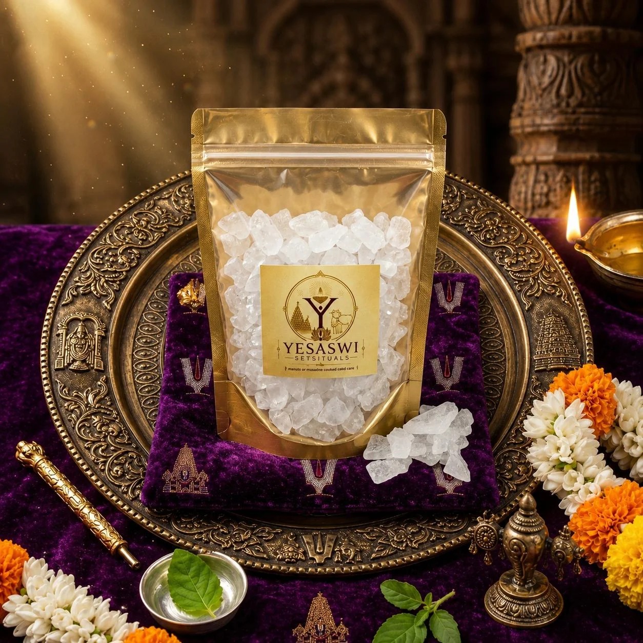 శ్రీ వేంకటేశ్వర దివ్యనామ పచ్చ కర్పూరం  — Sanatana Dharma puja item from Yesaswi Spirituals